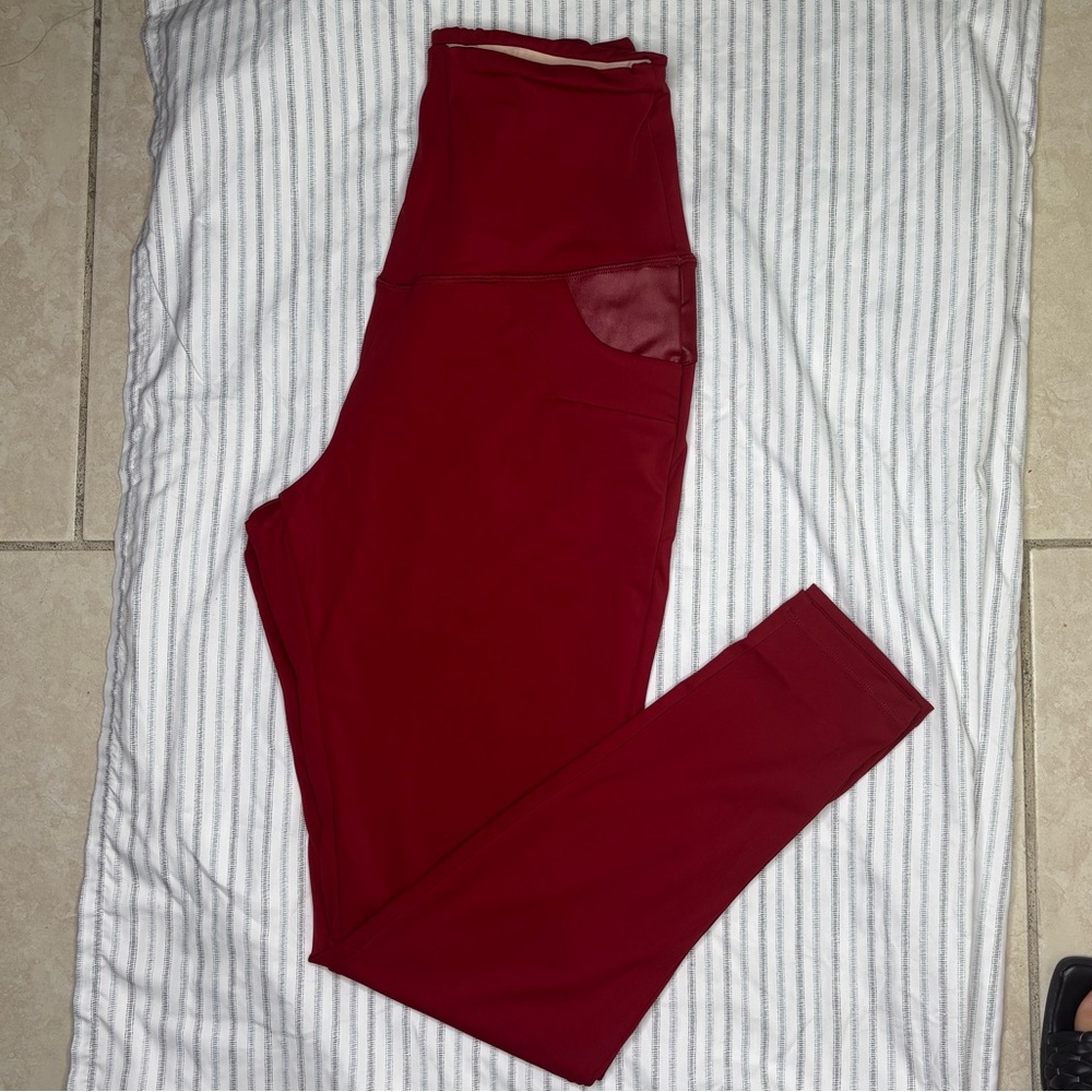 High-Waisted Red Leggings